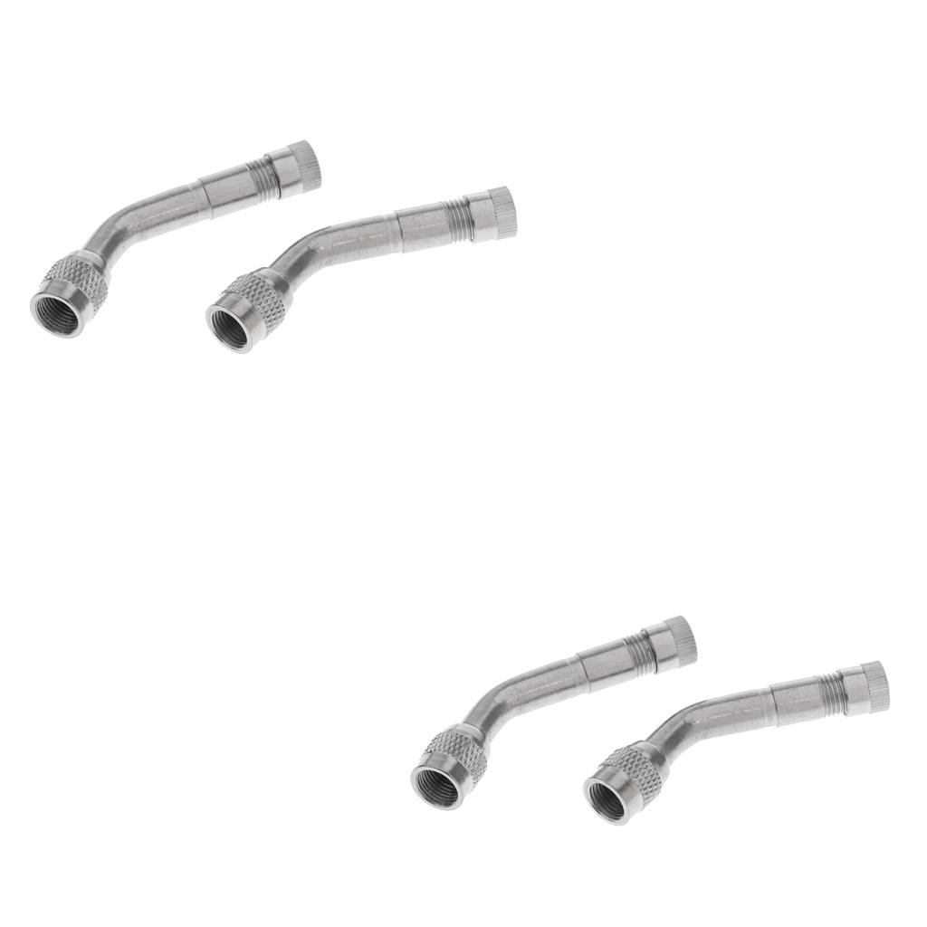 4-Pack Metal Tire Valve Stem Extensions – Chrome Finish – For Car, Truck, Van – Easy Air Check