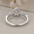 thumbnail image 5 of Oryn Jewelry Engagement Band in 14K White Gold Plated - 1.9 Ct Pear Cut Solitaire Moissanite Ring - Classic Accent Wedding Band - Mid-Century Style Gift, 5 of 6