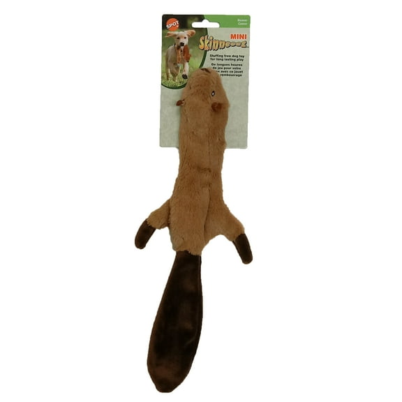 SPOT Skinneeez Beaver Chew Toy for Dogs, Durable No Stuffing Dog Toy with Squeaker, for Small & Medium Dogs, Light to Moderate Chewers, 14in
