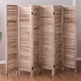 thumbnail image 4 of Wooden Room Divider Classic Venetian 6 Panel Wood Slat 67"H Light Brown, 4 of 8
