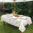 thumbnail image 4 of Outdoor Tablecloth with Umbrella Hole and Zipper Rectangle, Patio Table Cloth with Umbrella Hole, Fabric Waterproof Vintage Floral Tablecloth for Spring/Summer/Party/Picnic, 60" x 84", 4 of 6