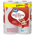 Great Value Ultra Strong Toilet Paper, 6 Mega Rolls
