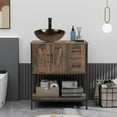 thumbnail image 4 of ELECWISH 30" Bathroom Vanity, Rustic Brown Bathroom Vanity with Sink Combo Set, Farmhouse Modern Wood Bathroom Cabinet with Brown Round Ceramic Sink, 4 of 8