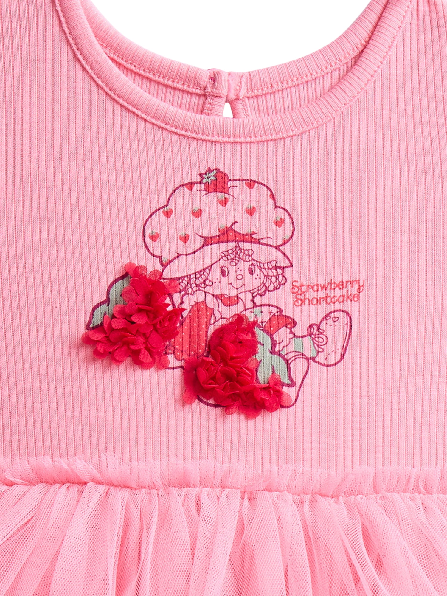 Strawberry Shortcake Baby Girls Graphic Tutu Dress Dress Bodysuit with Short Sleeves, Sizes 0/3M-6/9M