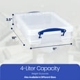 thumbnail image 3 of Really Useful Box 4L Storage Container w/ Lid & Clip Lock Handles (4 Pack), 3 of 10