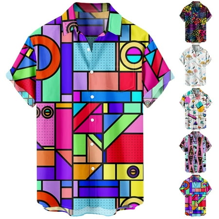 

Men s and Big Men s Casual Button-Down Hawaiian Shirts Tropical Basic Shirt Tops Up to 8XL