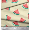 thumbnail image 3 of Soimoi Yellow Rayon Fabric Watermelon Fruits Print Fabric by the Yard 42 Inch Wide, 3 of 3