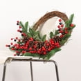 thumbnail image 3 of Dalazy Couronne de Pommes de Pin de Noël Baies Rouges Décoration de Porte Guirlande, 3 of 6