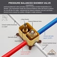 thumbnail image 6 of Boyel Living Shower System 12 inches Ceiling Mount 2-Functions Shower Faucet Set with Handheld Shower,Brushed Gold, 6 of 10