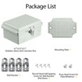 thumbnail image 3 of FrostHike Junction Box, Hinged Clear Cover Stainless Steel Latch ABS Plastic IP67 Waterproof, Outdoor Electrical Enclosure with Mounting Plate, Project Box for Electronics,8.2"x4.2"x2.9", Grey, 3 of 5