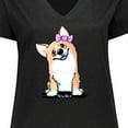 thumbnail image 4 of Inktastic Corgi Puppy Girl Women's Plus Size V-Neck T-Shirt, 4 of 5