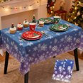 thumbnail image 1 of Blue Christmas Tablecloth for Kitchen & Dining Tables - Water-Repellent Plastic Holiday Decor 72x54 Inches, 1 of 7