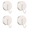 thumbnail image 2 of 4 Pcs White Suction Cup Hooks for Shower, Suction Cup Wreath Hanger, Removable Towel Hooks for Bathroom Window Glass Door Wall, Bath Robe Looafh Wreath Hook for Hanging,, 2 of 5