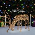 thumbnail image 6 of Alpine Corporation 29" x 7" x 24" Light up Iron Rattan Grazing Reindeer Statue, Brown, 6 of 13