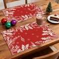 thumbnail image 1 of Feltree Napperon de Noël Lavable Résistant aux Taches Tapis de Table Isolant avec Imprimé de Noël Rouge pour Décoration de Fête et de Vacances, 1 of 8