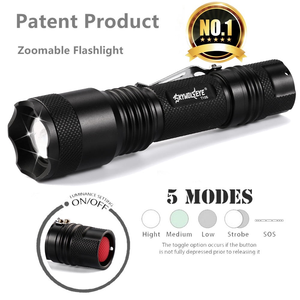Zoomable 5000LM 5 Modes CREE XM-L T6 LED High Power Flashlight 18650 Torch Lamp 