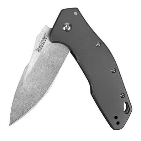 Kershaw Eris Folding Pocketknife (1881); 3-Inch Stainless Steel Drop-Point Blade Featuring SpeedSafe Assisted Opening, Titanium-Coated Handle, Secure Frame Lock and Reversible Pocket Clip; 4.7