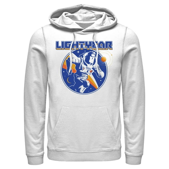 Men's Lightyear Retro Logo Pull Over Hoodie White Large