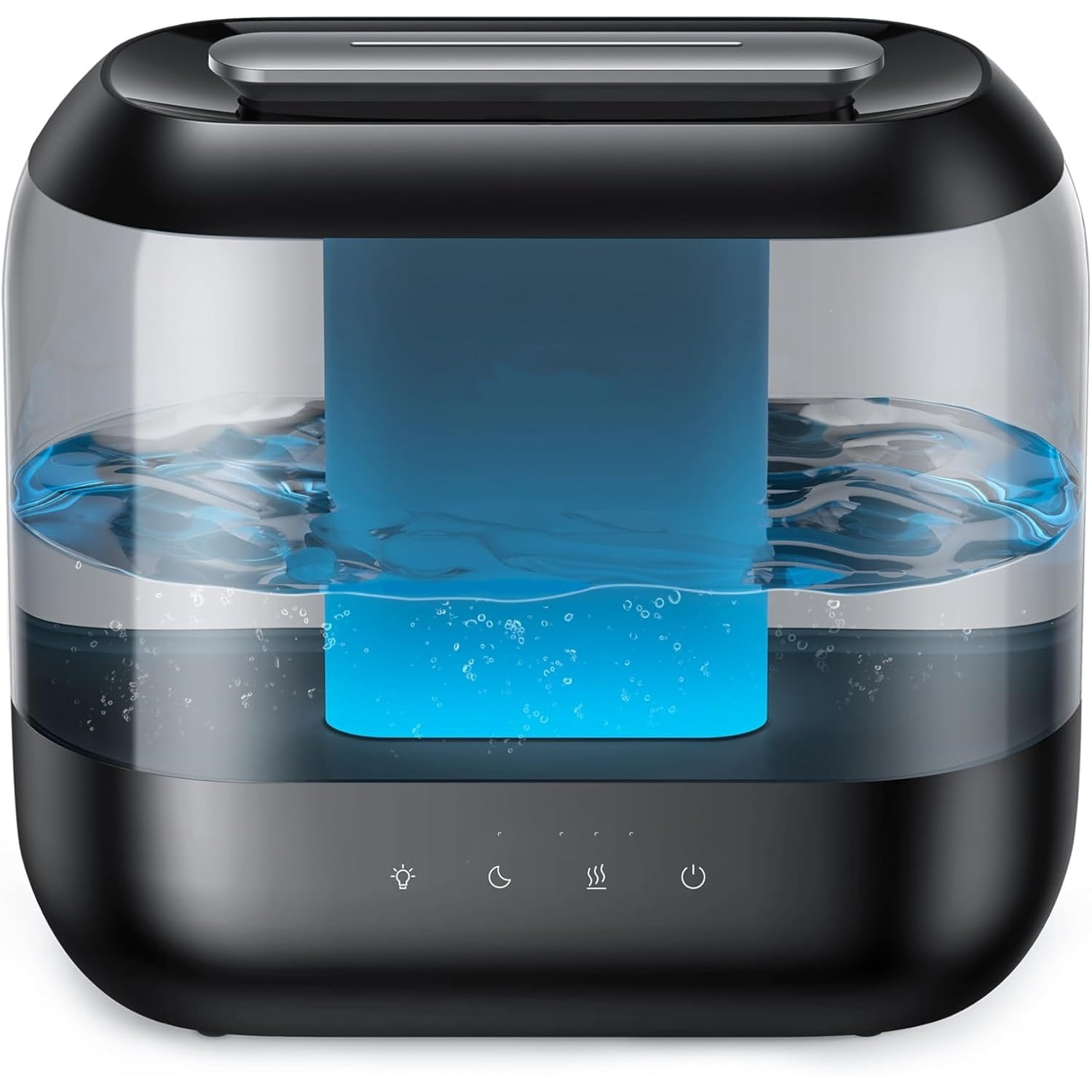 Humidifiers for Bedroom, 4L Top Fill for Large Room, 36H Runtime, 28 dB Quiet Supersized Cool Mist Air Humidifier for Baby Nursery, Plants, Indoor, Night Light, Easy to Clean & Fill, Black