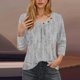 thumbnail image 5 of Blusas para las Mujeres Casual, 3/4 Manga Floral Estampado Camiseta de Moda Top Hecho de Poliéster Transpirable Suave para el Uso Diario de Primavera Otoño, Tops de Blusa para las Mujeres, 5 of 8