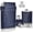 Navy Blue, variant on 8oz Hip Flask for Men - 304(18/8) Stainless Steel Bourbon Whiskey Flask, Leakproof with Navy Blue Leather Wrap - Includes Funnel & 3 Mini Cups for Dad, Gifts, Travel