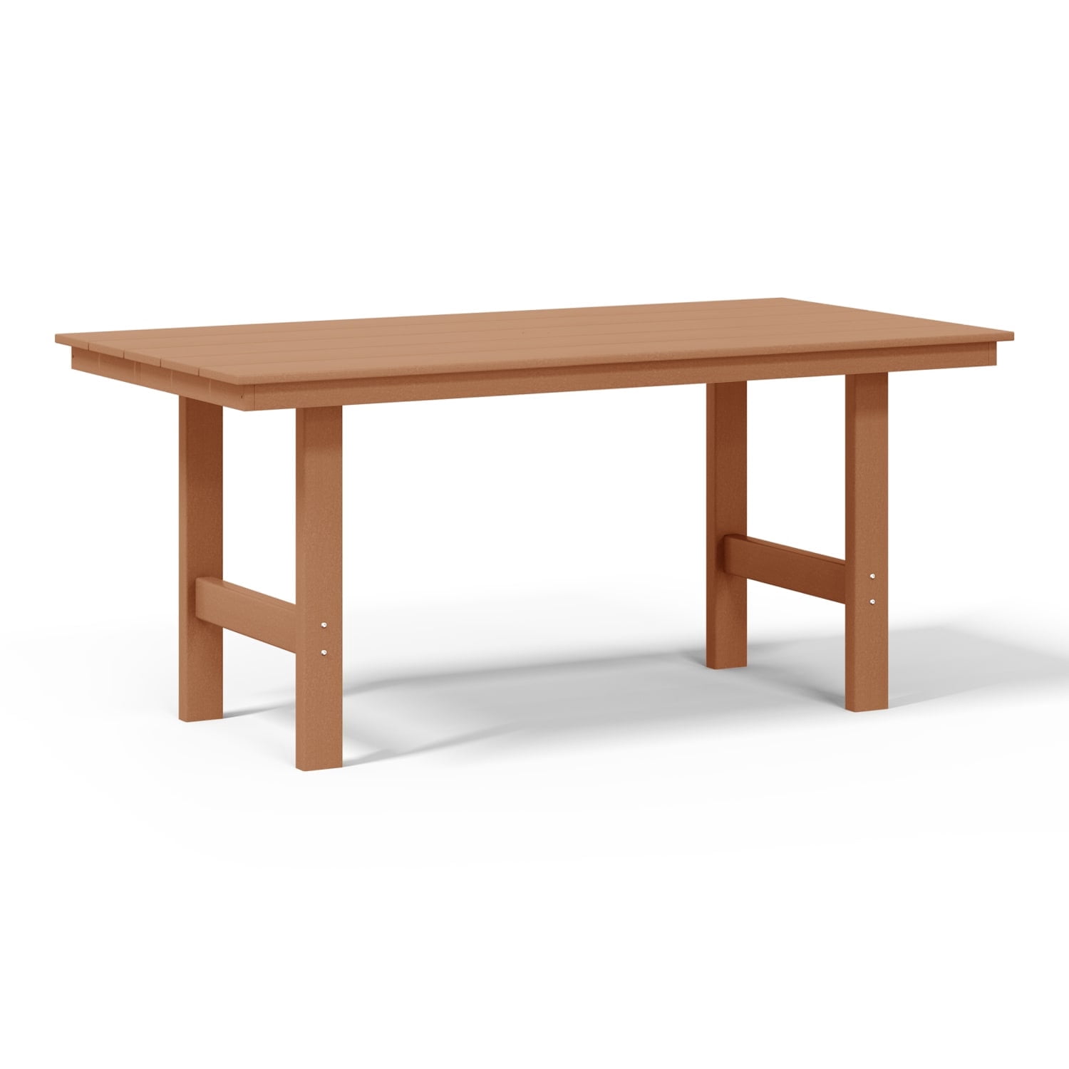 WestinTrends Ashore 66″ All-Weather Poly Lumber Rectangle Dining Table for 6, Modern Outdoor Patio Table, Teak