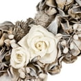 thumbnail image 3 of Northlight Glittered White Roses Winter Botanicals Artificial Christmas Wreath - 9.5" - Unlit, 3 of 6