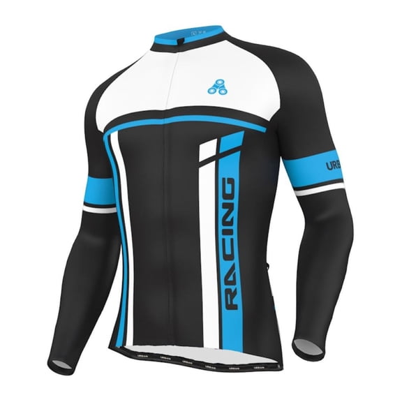 Urban Cycling Blue Super Roubaix Thermal Long Sleeve Jerseys / Bib Tights