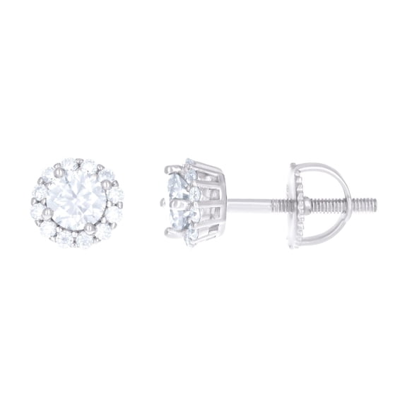 925 Sterling Silver Womens 1.37ct Moissanite Fashion Stud Earrings 6.2x6.2mm Wide Stud Earring for Women