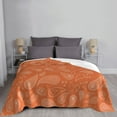 thumbnail image 6 of XMXT Throw Blanket, Paisley Orange Decor Print Machine Washable Blankets for Sofa, 80 x 60 inches Orange, 6 of 9