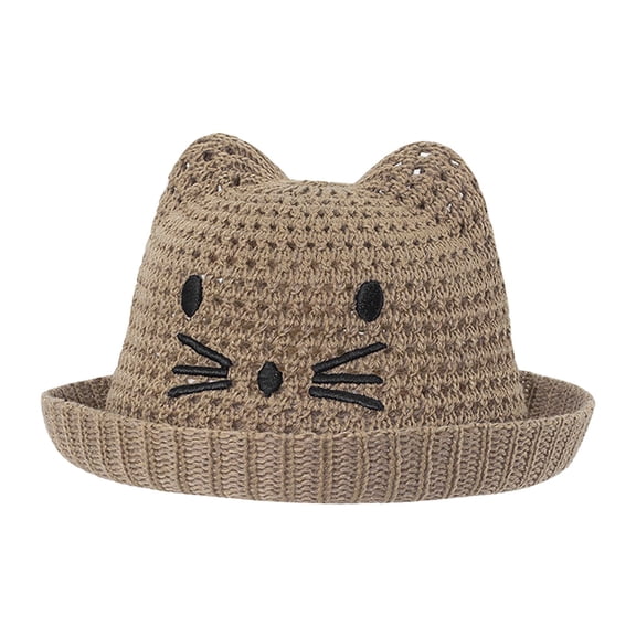LNMQLPDBS Baby Toddler Girls Straw Sun Hat with Embroided Cute Summer Beach Hat Baby Sun Protection Hats Beach Cap for Infant Outdoor Party Holiday Breathable Hat Coffee One Size