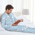 thumbnail image 6 of Sikiie Goose White Flowers Mens Pajama Set, Soft Warm Long Sleeve Sleepwear, Cozy Button-Down Pjs for Men-XX-Large, 6 of 7
