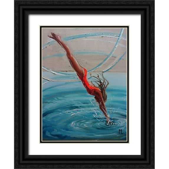 Luniak, Monika 25x32 Black Ornate Wood Framed with Double Matting Museum Art Print Titled - Jump
