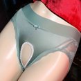 thumbnail image 4 of Ruimatai Women's Plus Size Seamless Lace Thong Underwear Breathable Comfortable Invisible No Show Panties Black Polyester, 4 of 6