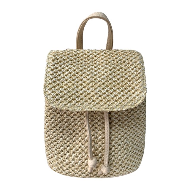 Bolsa Mochila de paja para mujer Mochilas escolares de cuero tejidas a mano para la playa de verano Mochilas de viaje Ndcxsfigh Para Estrenar