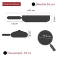 thumbnail image 2 of Sartén con tapa de cristal 24 cm RD Royal Cook Negra Antiadherente 2 pz, 2 of 5