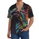 thumbnail image 1 of Balery Dragon with Colorful Tail Camisa Casual de Manga Corta con Botones para Hombre, Texturizada, Estilo Cubano, para Playa, Verano-Small, 1 of 5