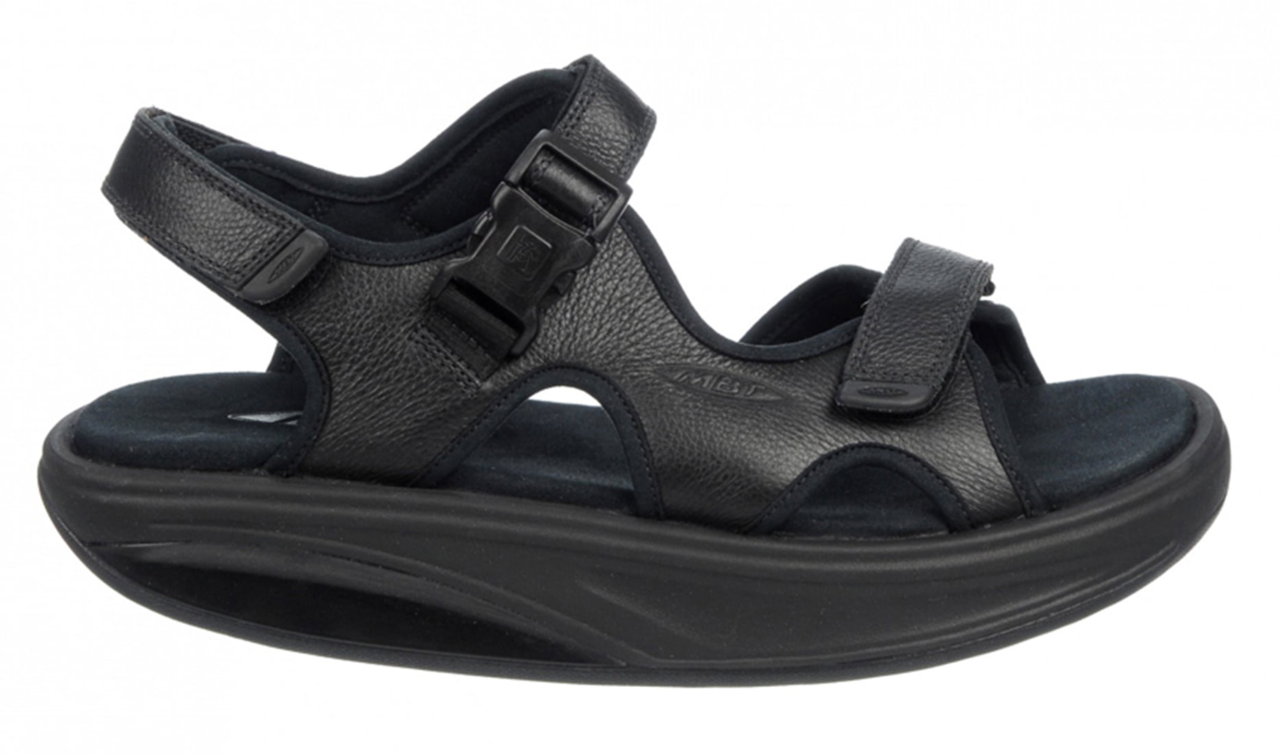 Kisumu 3S Black Leather Sandal 