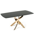 thumbnail image 6 of Modrest Pyrite - Modern Brown Glass + Rosegold Rectangular Dining Table, 6 of 7