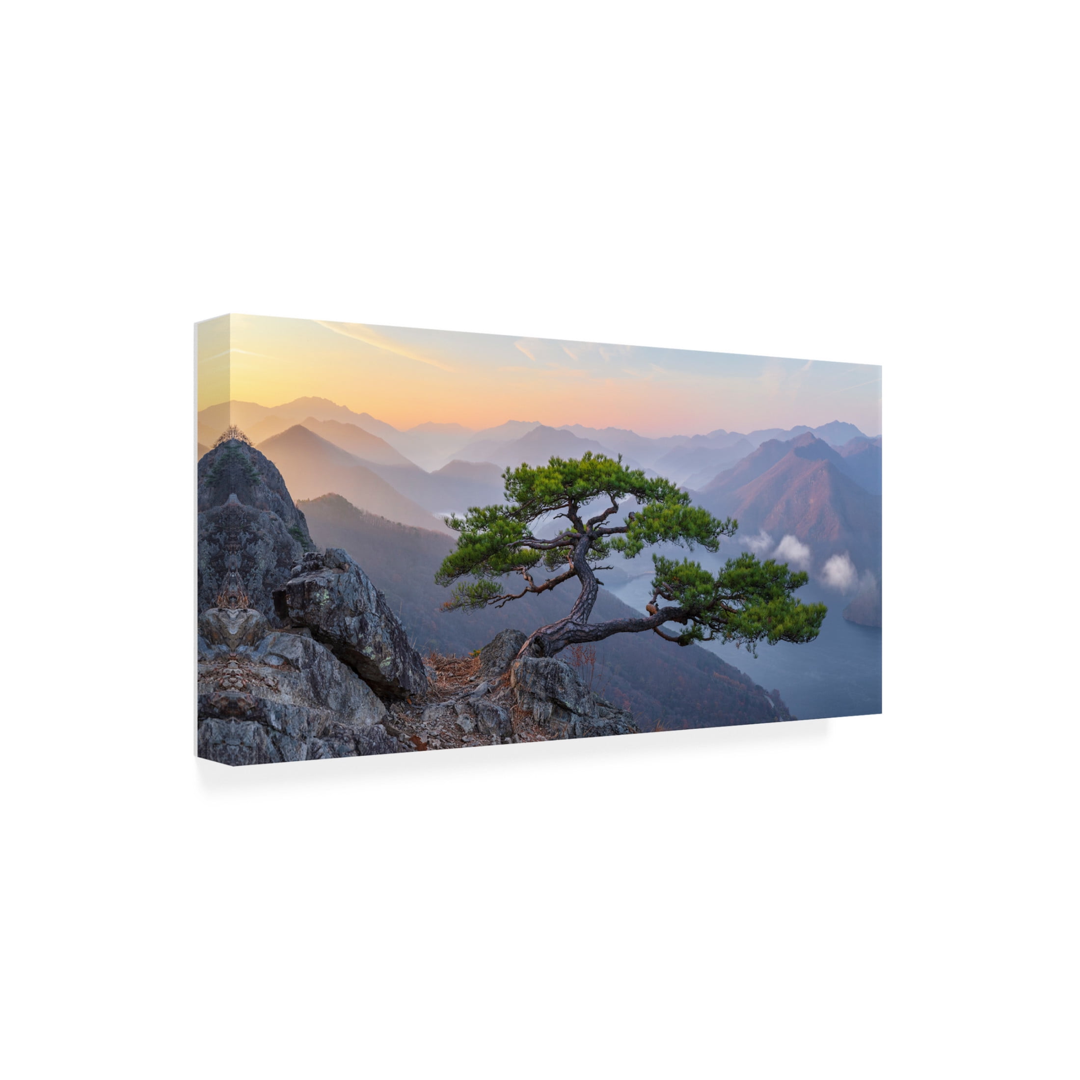 Canvas Wall Art - Jaeyoun Ryu 'When The Day Breaks' Wall Art for Living Room, Bedroom, or Office D?cor by Trademark Fine Art - 19 x 10 Inches
