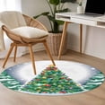thumbnail image 4 of Round Rug 3.3Ft Washable Non-Slip, Merry Christmas Circle Area Rugs for Living Room Bedroom, Xmas Pine Trees Snowflakes Moon Winter Blue Indoor Floor Mats Carpet Runner for Home Decor Aesthetic, 4 of 8