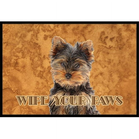 Carolines Treasures  Yorkie Puppy And Yorkshire Terrier Wipe your Paws Indoor or Outdoor Mat