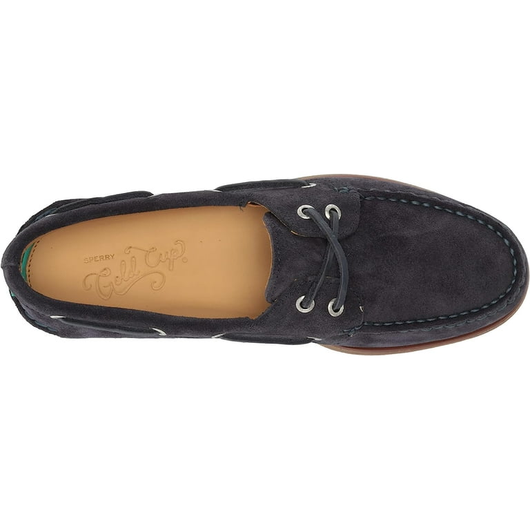 Sperry Mens Gold a/O 2-Eye Boat Shoe 11 Navy Suede - Walmart.com