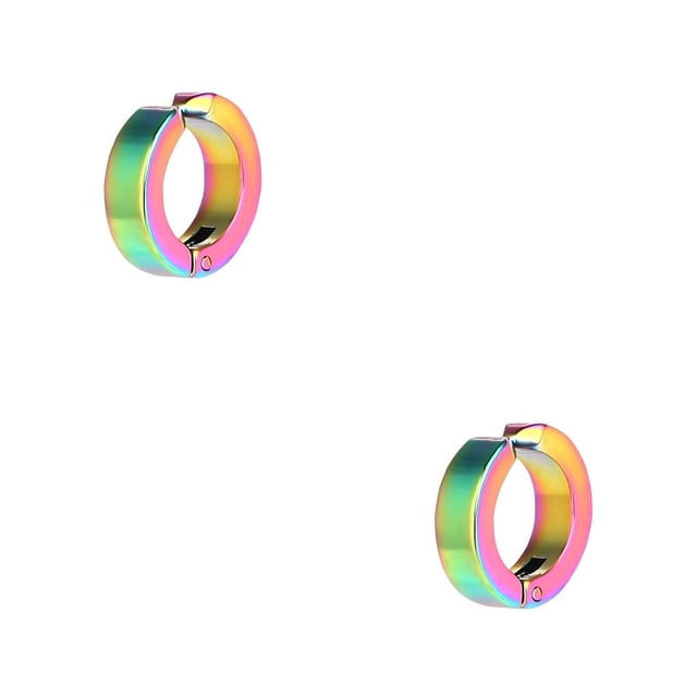 Jumpingount Pendientes sin perforación con Clip para la oreja para hombre, recuerdo de acero inoxidable, joyería Punk para mujer, accesorios de Como se muestra 2Conjunto