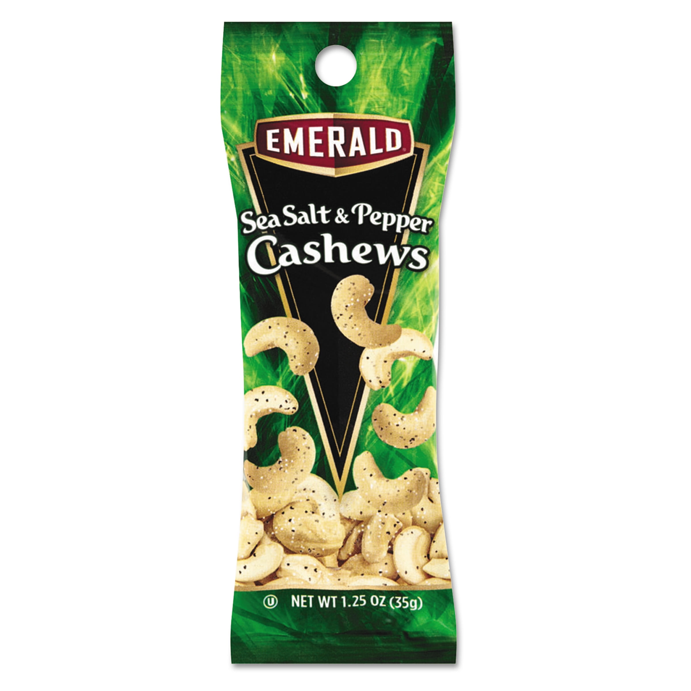 Emerald Sea Salt and Pepper Cashews, 1.25 oz. Tube Package, 12 Box by Diamond Foods