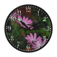 thumbnail image 2 of Voice Activated Clock with Glow Light 12 Inch Large Silent Wall Clock Battery Operated for Home Decor Pink Daisies, 2 of 8