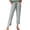 Gray, variant on Qiopertar Linen Cotton Pants for Women Spring Summer Casual Wide Leg Trousers Elastic Waist Solid Color Straight Tube Ankle-Length Pants with Pockets, Navy M