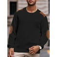 thumbnail image 5 of Coshow Mens Crewneck Pullover Sweater Waffle Textured Long Sleeve Knitted Sweaters with Elbow Patches, 5 of 5