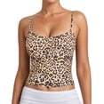 thumbnail image 2 of ZHOGXU Women's Tank Tops Spaghetti Strap Leopard Print Comfortable Lightweight Elegant Layering Camisole For Daily Wear Versatile Basic,Gold,L, 2 of 8
