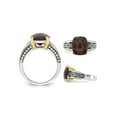 thumbnail image 2 of 4.87 Carat (Ctw) Checkerboard Smoky Quartz Ring in Antiqued Sterling Silver for Women, 2 of 5